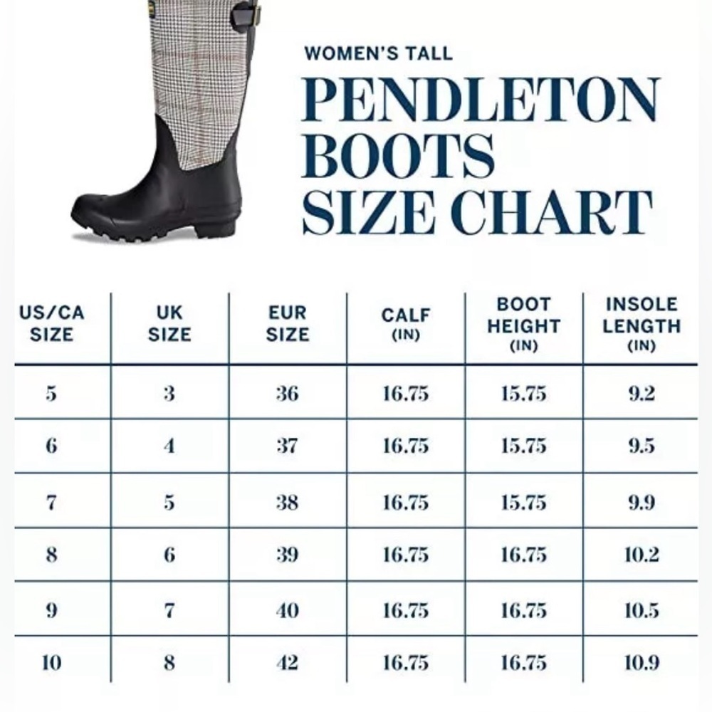 Pendleton Classic Rubber Boots Black NWT - Picture 11 of 12
